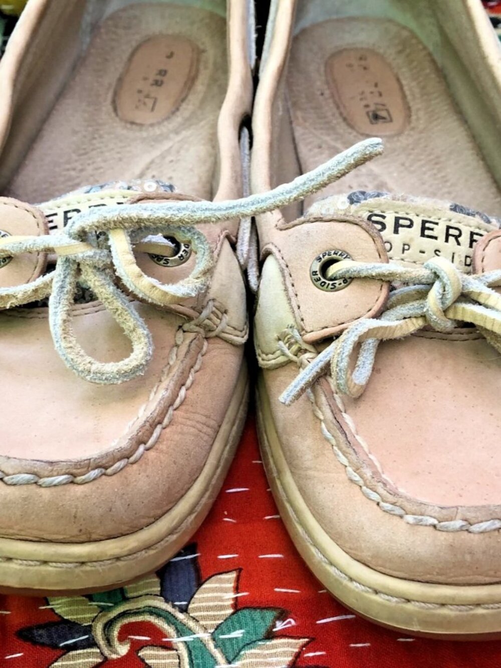 Sperry Top-Sider Angelfish Womens 7M Boat Shoes Loafers Leopard, subtle sequins - Picture 6 of 15